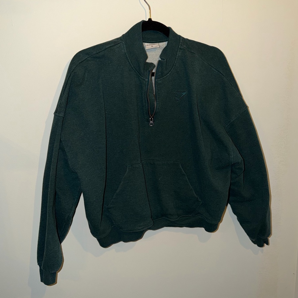 Gymshark Rest Day Sweats 1/2 Zip Pullover - Bros Bold Teal Marl